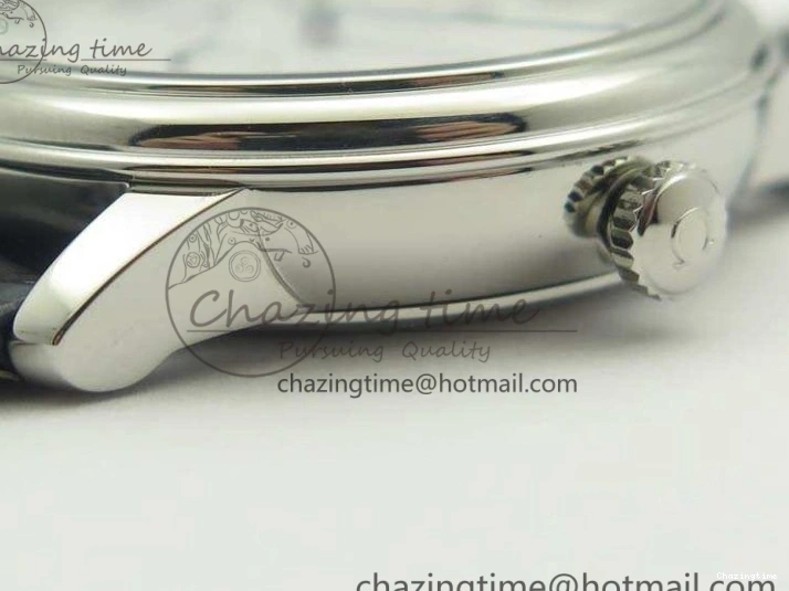 0207 Fashionable De Ville Prestige Real Power Reserve SS TW 1:1 Best Edition White Dial Blue Markers On Leather Strap A 8094